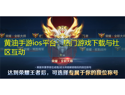 黄油手游ios平台：热门游戏下载与社区互动